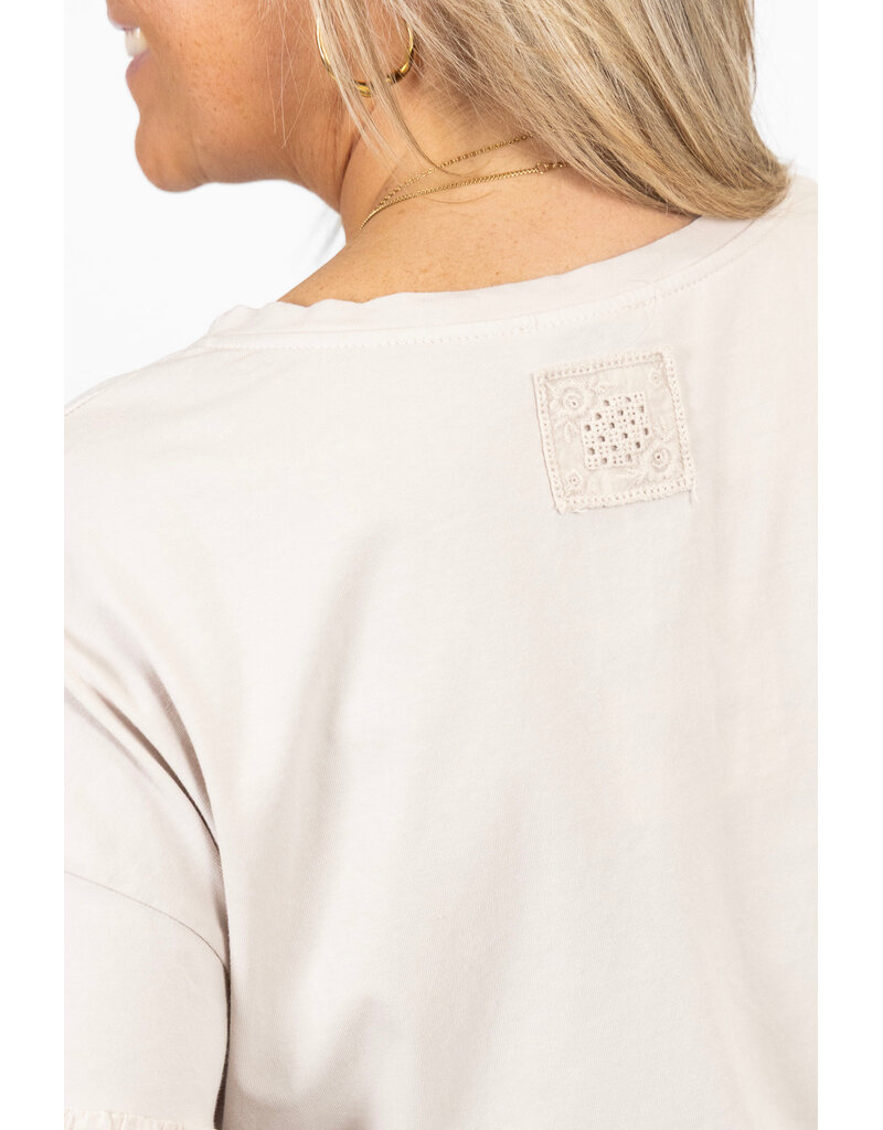 21Jewelz Shirt met kanten mouwen - beige