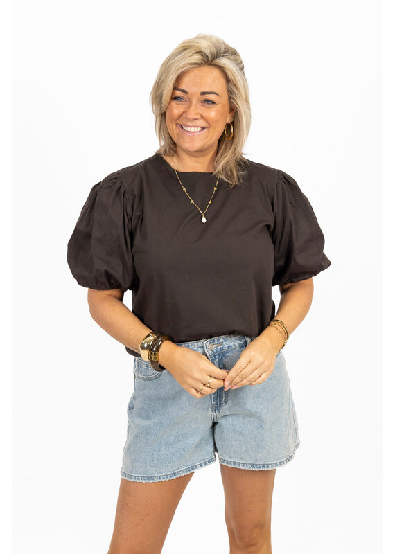 21Jewelz Pofmouw top - bruin