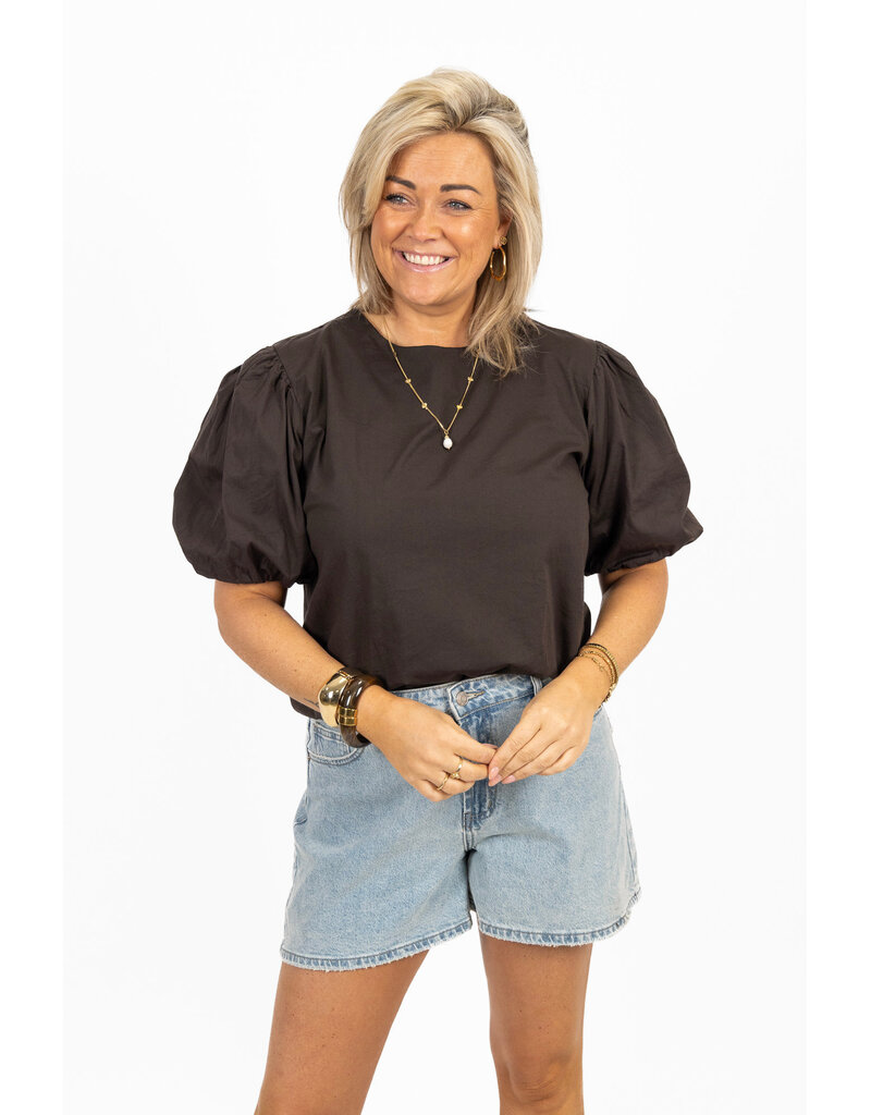 21Jewelz Pofmouw top - bruin