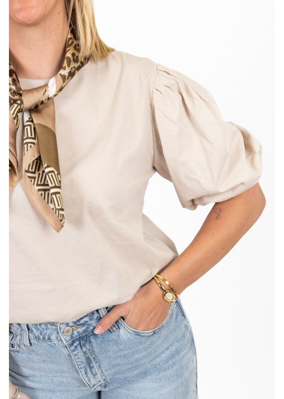21Jewelz Pofmouw top - beige