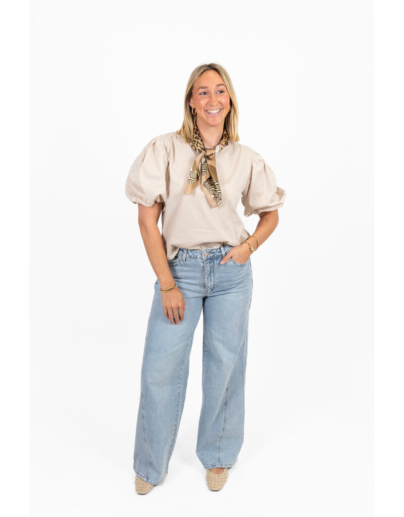 21Jewelz Pofmouw top - beige