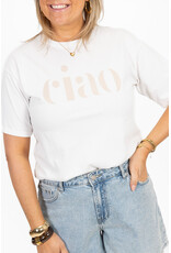 21Jewelz T-shirt "ciao" - wit/beige