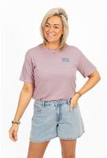21Jewelz Gestreept shirtje Bonjour - roze/blauw
