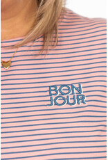 21Jewelz Gestreept shirtje Bonjour - roze/blauw
