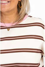 21Jewelz Sweatshirt gestreept - bruin/roze