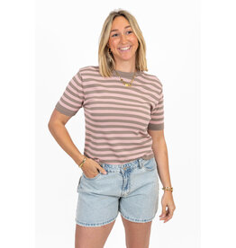 21Jewelz Streep truitje - taupe/roze