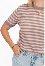 21Jewelz Streep truitje - taupe/roze