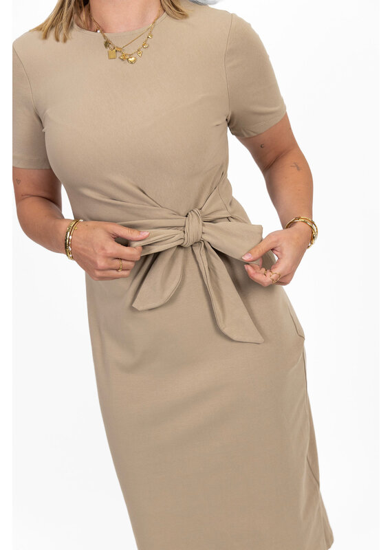 21Jewelz Midi jurk met strik detail - taupe