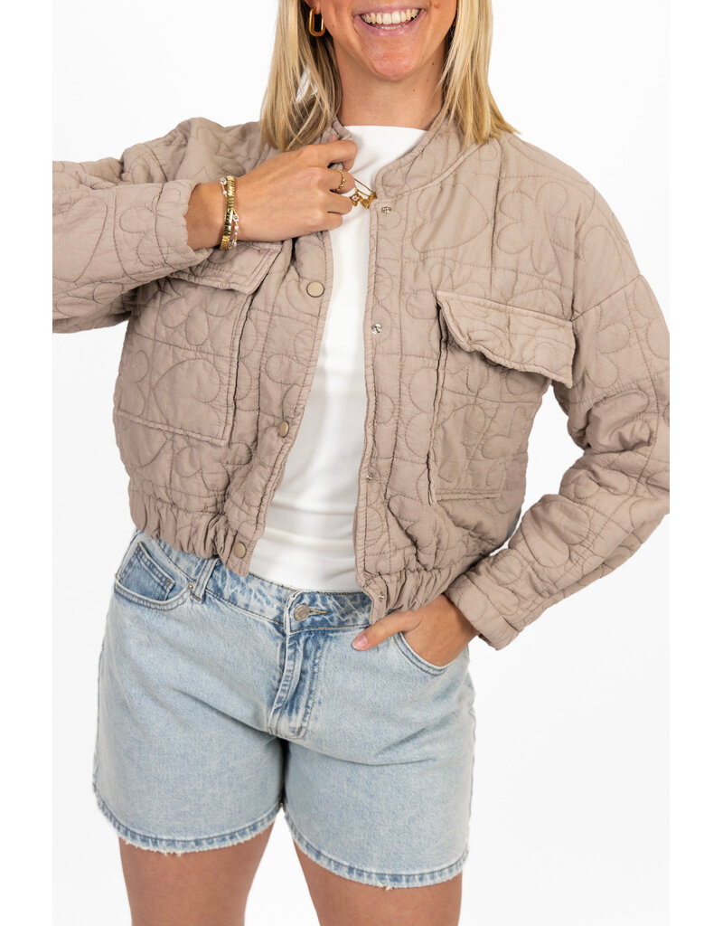 21Jewelz Jasje met stiksels - taupe