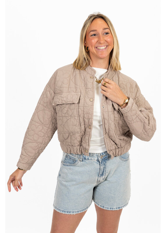 21Jewelz Jasje met stiksels - taupe