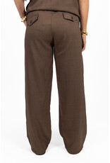 21Jewelz Linnenlook jogger met elastiek - bruin
