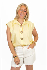 21Jewelz Blouse met gouden sierknopen - geel