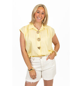 21Jewelz Blouse met gouden sierknopen - geel