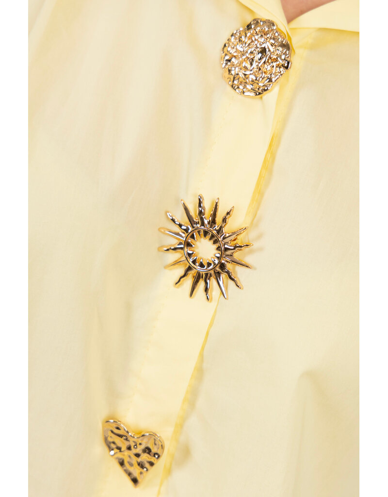 21Jewelz Blouse met gouden sierknopen - geel