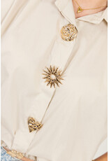 21Jewelz Blouse met gouden sierknopen - beige