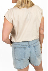 21Jewelz Blouse met gouden sierknopen - beige