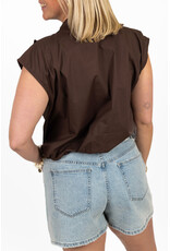 21Jewelz Blouse met gouden sierknopen - bruin