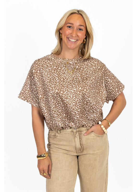 21Jewelz Cropped shirt met panterprint