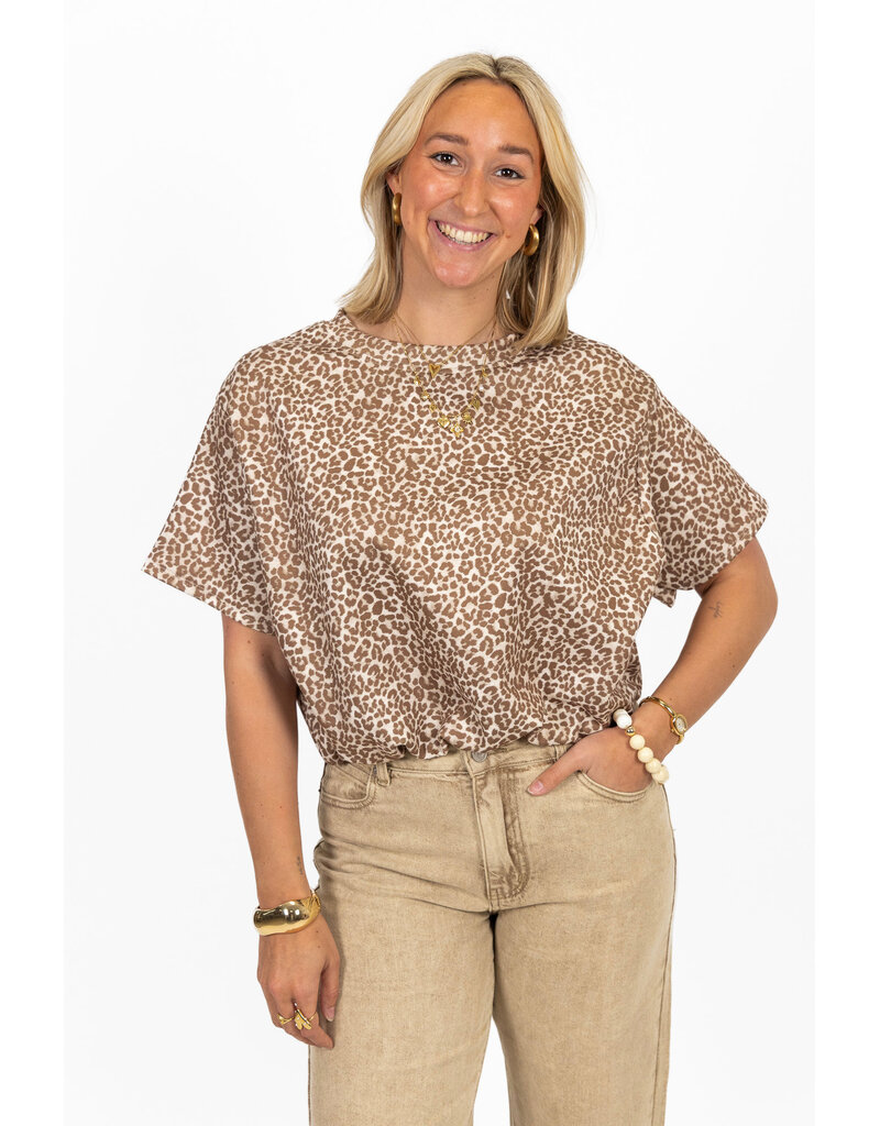 21Jewelz Cropped shirt met panterprint