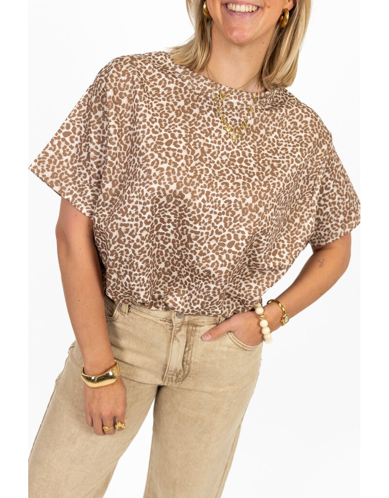21Jewelz Cropped shirt met panterprint