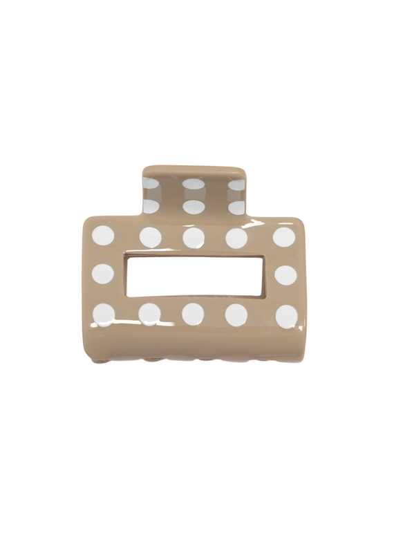 21Jewelz Middel haarklem polkadot - beige/wit