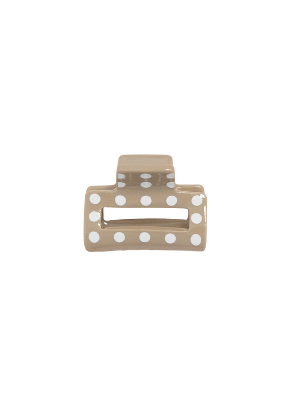 21Jewelz Mini haarklem polkadot - beige