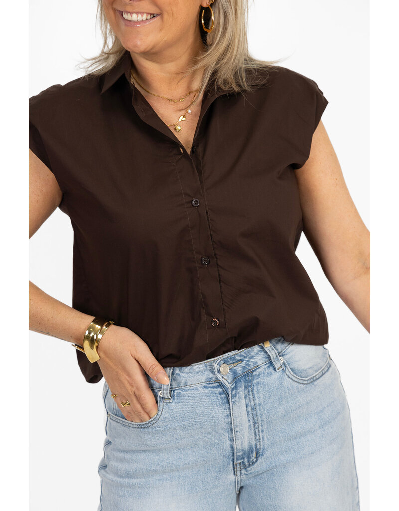 21Jewelz Basic mouwloos blousje - bruin