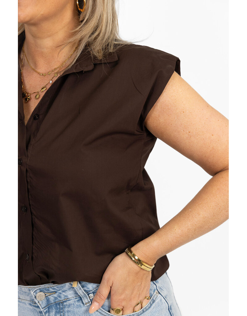 21Jewelz Basic mouwloos blousje - bruin