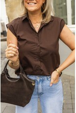 21Jewelz Basic mouwloos blousje - bruin