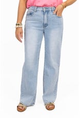 21Jewelz Wide leg jeans met lichte wassing - blauw