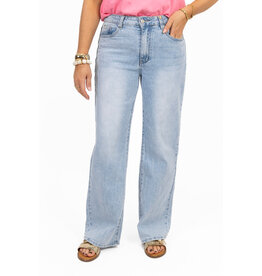 21Jewelz Wide leg jeans met lichte wassing - blauw