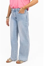 21Jewelz Wide leg jeans met lichte wassing - blauw