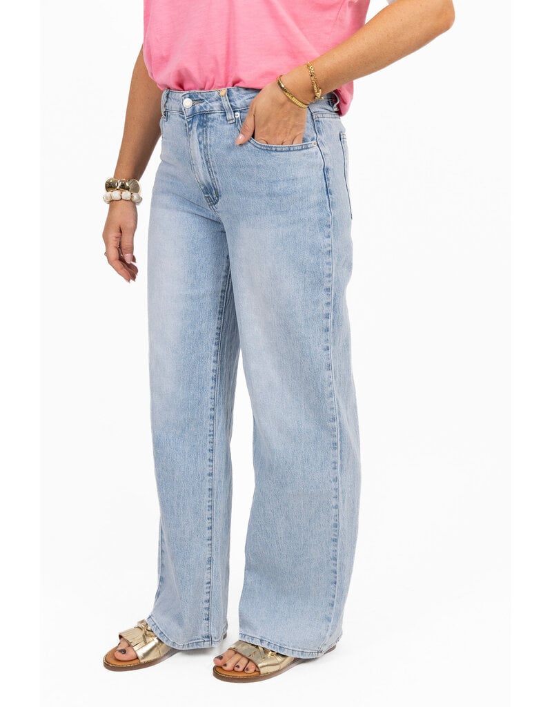21Jewelz Wide leg jeans met lichte wassing - blauw