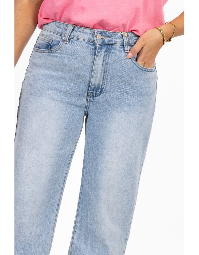 21Jewelz Wide leg jeans met lichte wassing - blauw