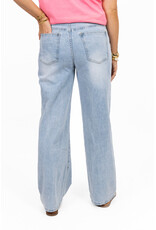 21Jewelz Wide leg jeans met lichte wassing - blauw