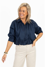 21Jewelz Effen blouse met driekwart pofmouw - donkerblauw