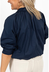 21Jewelz Effen blouse met driekwart pofmouw - donkerblauw