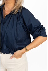 21Jewelz Effen blouse met driekwart pofmouw - donkerblauw