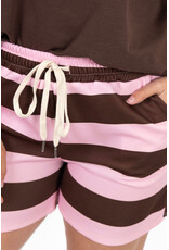 21Jewelz Gestreept shortje - roze/bruin