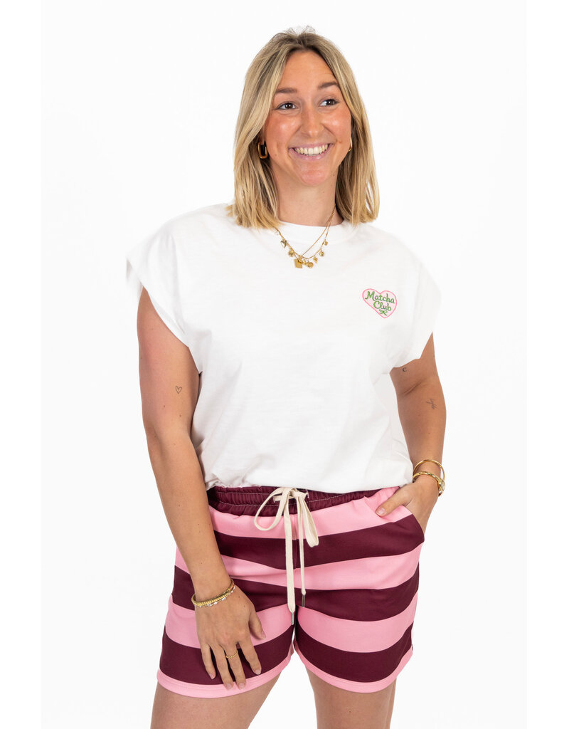 21Jewelz Gestreept shortje - roze/bordeaux