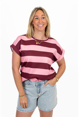 21Jewelz Gestreept shirt - roze/bordeaux
