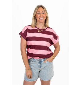 21Jewelz Gestreept shirt - roze/bordeaux