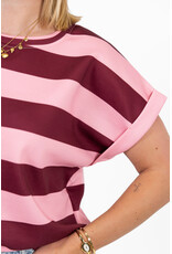 21Jewelz Gestreept shirt - roze/bordeaux