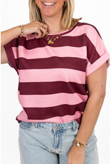 21Jewelz Gestreept shirt - roze/bordeaux