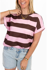 21Jewelz Gestreept shirt - roze/bruin