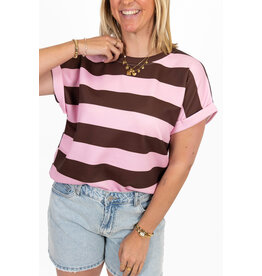 21Jewelz Gestreept shirt - roze/bruin