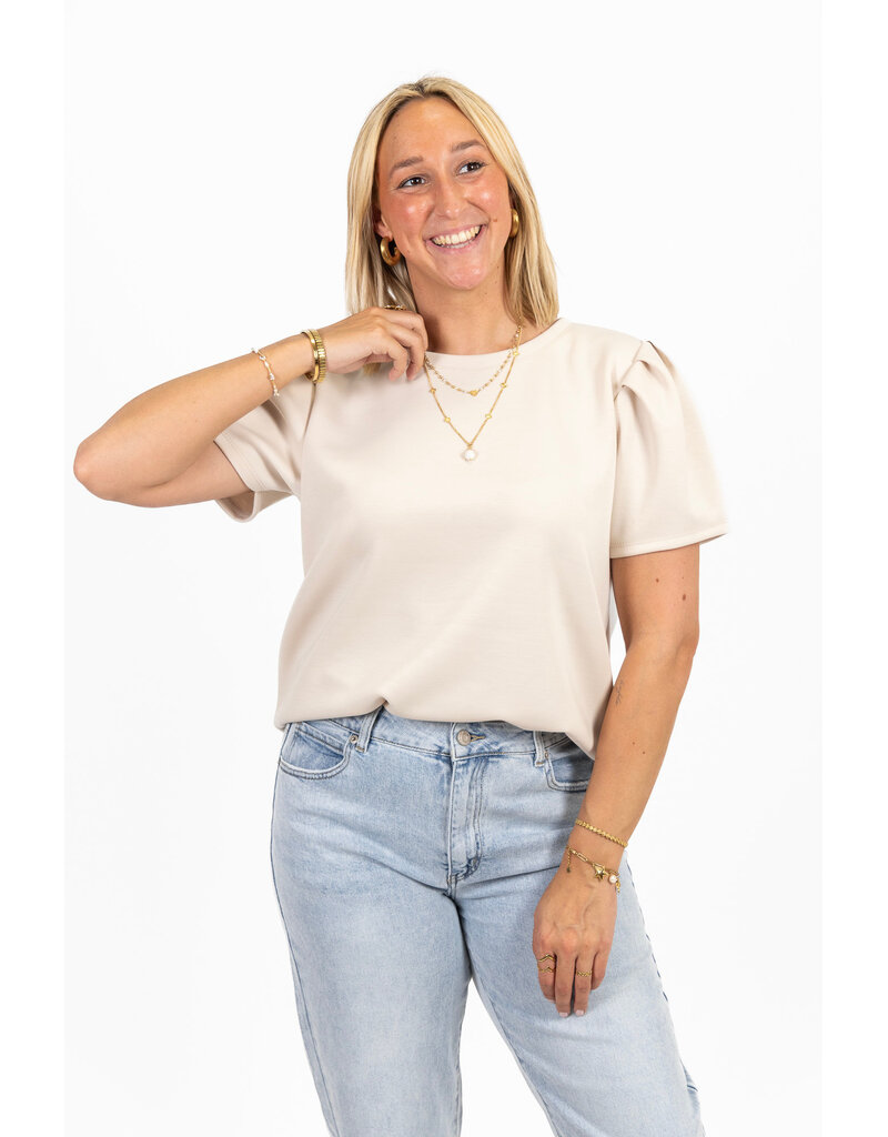 21Jewelz Sweatshirt met pofmouw - beige