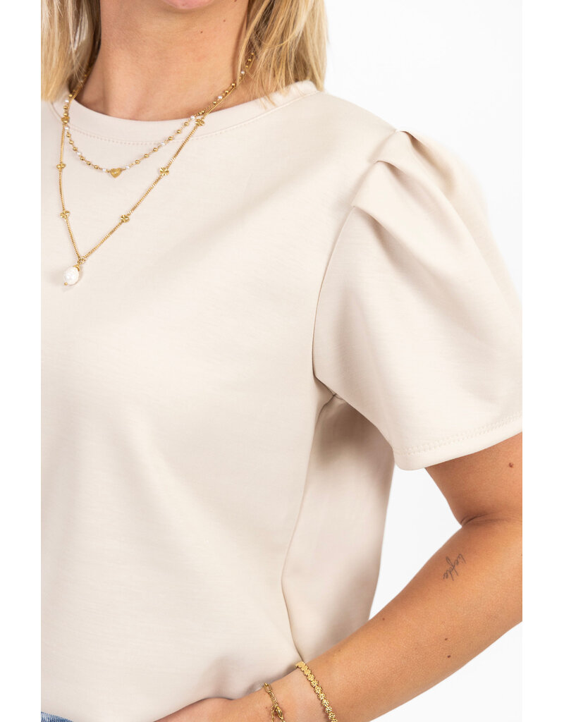 21Jewelz Sweatshirt met pofmouw - beige