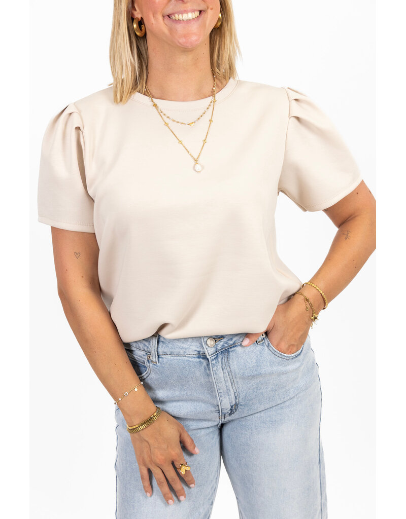 21Jewelz Sweatshirt met pofmouw - beige