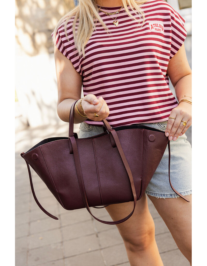 21Jewelz Midi shopper met dubbel hengsel - bordeaux